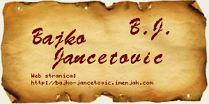 Bajko Jančetović vizit kartica